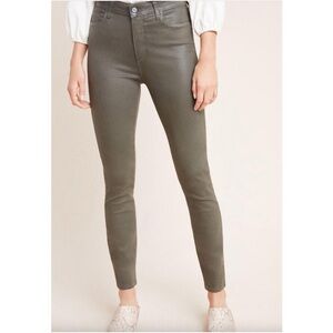 PAIGE Hoxton Ankle skinny jeans - coated olive green - Size 30